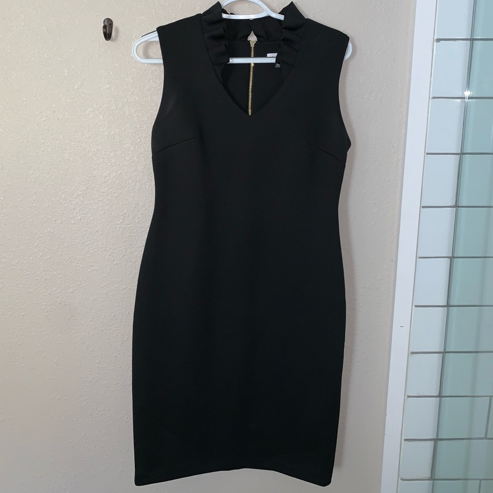 Calvin Klein Career Dress ruffle collar